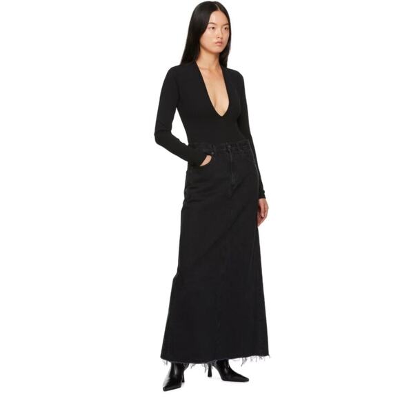 Agolde Hilla Black Denim Maxi 25 NWT - Picture 2 of 7